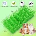 Palksky Silicone Grass Mat for Cats, Slow Food Cat Grass Mat for Indoor Cats, Foraging Snuffle Mat for Dog/Cat, Interactive Enrichment Cat Mat, green