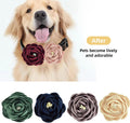 6 Pcs Dog Collar Accessories Slide-On Satin Flower Charms