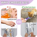 6 PCS Pet Feeding Set | 1 Cat Treat Spoon Squeeze for Cat Strip, 1 Opener Spatula & Stainless Steel Spoon for Pet Wet Fo