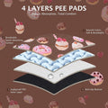 IEUUMLER Washable Pee Pads for Dogs, 2 Pack Cake Pattern Reusable Waterproof Puppy Potty Pads, Non-Slip Absorbent Pet Tr
