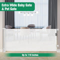 Mom's Choice Awards Winner - 110 Inch Extra Wide Baby Gate for Large Openings Retractable Baby Gates Indoor Outdoor Extra Long Dog Gate for Doorway Stair Gates for Kids or Pets Extra Large Dog Gate