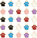 60Pcs 6Colors Dog Paw Footprint Charms Alloy Gold Enamel Animal Puppy Bear Cat Dog Paw Prints Charm Pendant Beads for DI