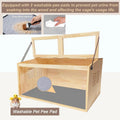 Wooden Hamster Cage,32" Lx16 Wx16 H,2 Washable Liner, Animal Cabinet for Dwarf Syrian Hamsters Degus, Hamster Habitat wi