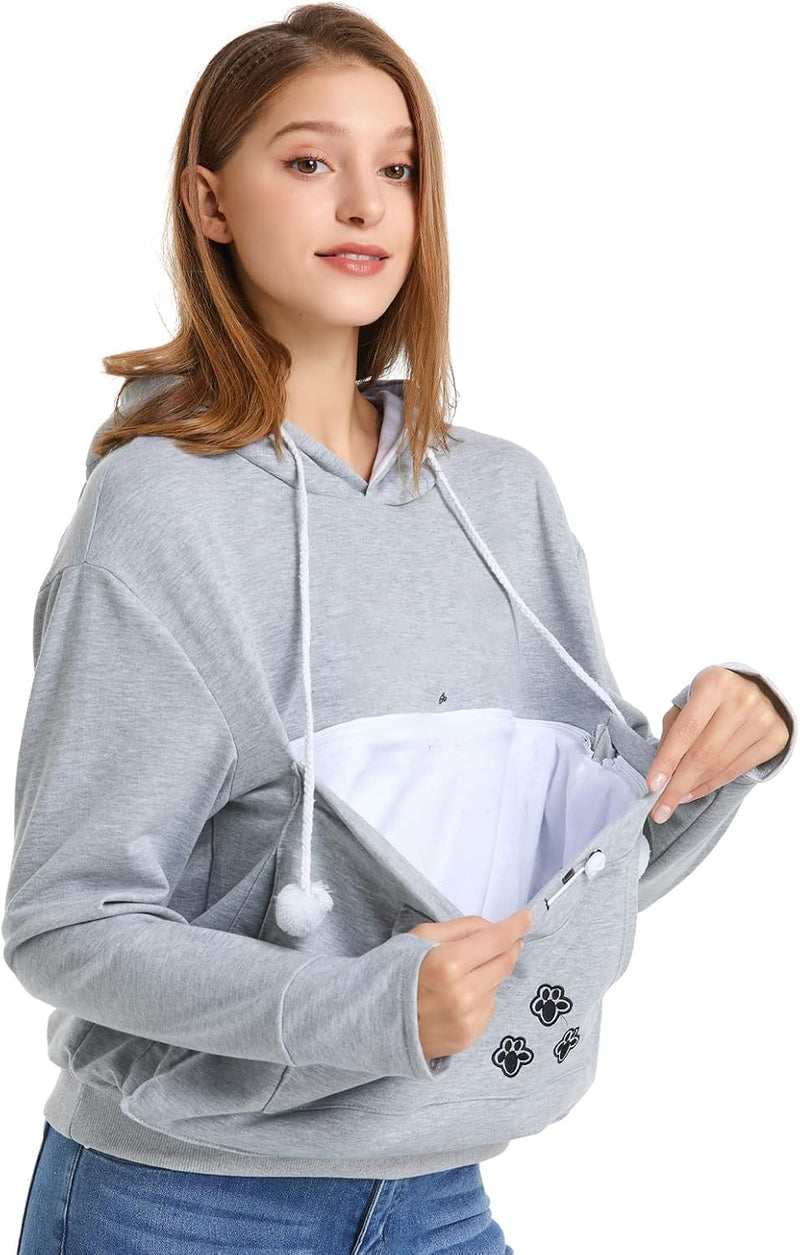 LINYUCHEN Cat Dog Pouch Hoodie Large Pet Pouch Sweatshirt Puppy Kitten Holder Carrier Pullover Shirt Unisex Hoodies