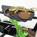 REPTI ZOO Magnetic Gecko Feeding Ledge, Acrylic Aboreal Feeding Ledge with 6PCS Cups, Strong Magnetic Reptile Ledge Geck