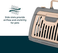 SportPet Designs Foldable Travel Cat Carrier - Front Door Plastic Collapsible Carrier, Gray and Tan, Medium (Pack of 1)