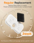 50+1 Pack Cat Water Fountain Filters Compatible with PETLIBRO Dockstream Water Fountain PLWF106/116/115/105/005, 1-year 