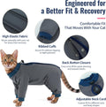 QBLEEV Cat Recovery Suit After Surgery, Anti Licking Surgical Cat Onesie