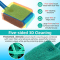 DaToo 2 PCS Fish Tank Cleaning Tools Double Sided Sponge Brush Cleaner Long Handle Aquarium Cleaning Scrubber for Aquari