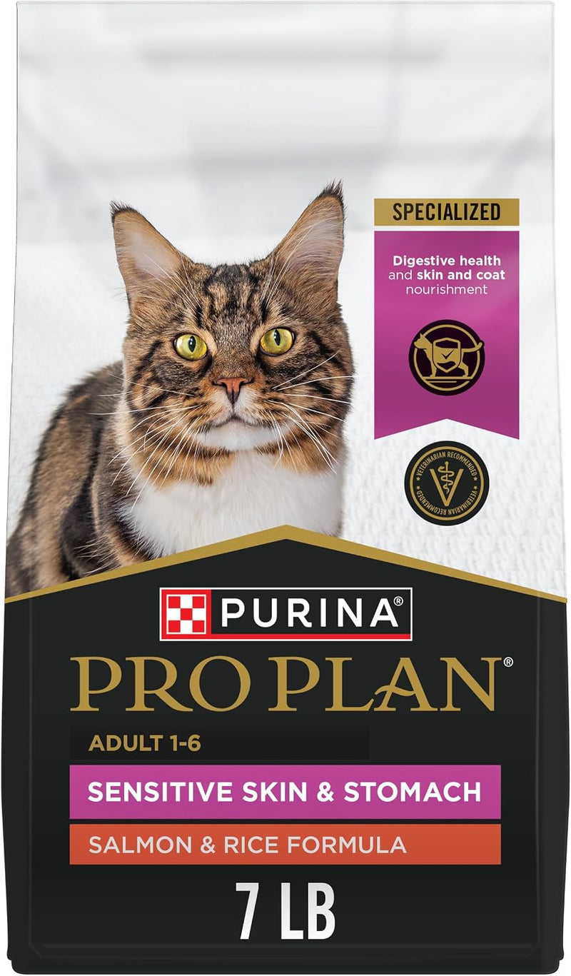 Purina Pro Plan Sensitive Skin & Stomach Dry Cat Food, Salmon, 7 lb Bag