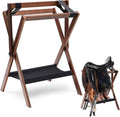 Leinuosen 1 Pack Pine Wood Folding Saddle Rack Storage Tray