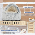 Guinea Pig Hideout, Doughnut Guinea Pig Bed, Hamster Rabbit Bunny Bed(Grey)