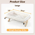 Zoratoo Cloud-Cuddle Cat Perch for Window Sill with Bolster, Natural Wood & Metal Frame Cat Window Seat for Large Cats, Easy to Adjust Zipper Cushion Pet Bed for Windowsill (Large)