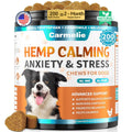 Carmelie Hemp Calming Chew for Dog - 200 Chews Dog Calming Treats -Dogs Anxiety & Stress Relief Valerian Root Chamomile Melatonin for Separation, Barking, Stress & Slee- Chicken Flavor