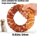 CYGJWL Dog Donut Treats,Chicken Duck Wrapped Rawhide Donuts(Plus Size),No Artificial Additives or Preservatives, Long-Lasting Dental Treat for Medium to Large Breeds,5.5inc Diameter, (6oz)