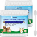 VinTS 120PCS Cotton Dog Ear Cleaning Swabs,Gourd-Shaped Swabs for Dogs&Cats