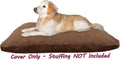 Dogbed4less 40X35X4 Inches Extra Large Size Brown Color Denim Jean Dog Pet Bed External Zipper Cover - Replacement Cover only