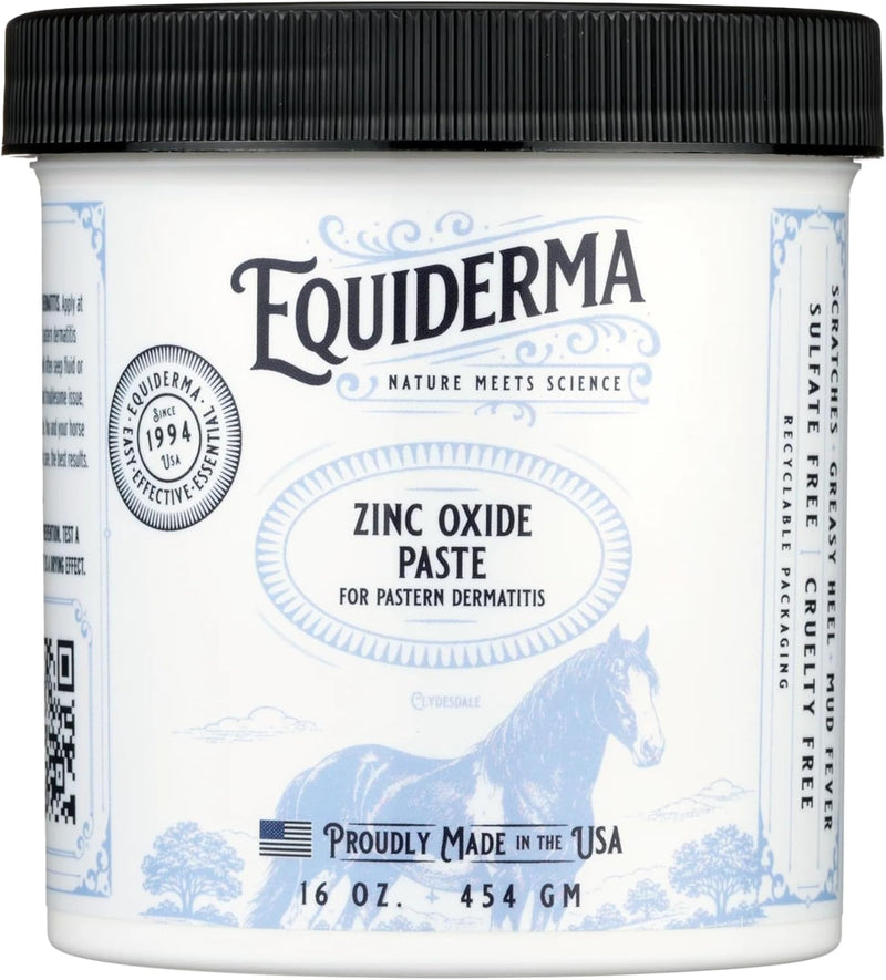 EQUIDERMA Zinc Oxide Paste for Horses, Ointment for Horse Skin Conditions, 16 Oz.