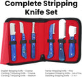 Dog Grooming Stripping Knife Set – 6-Piece Stainless Steel Hand Stripping Tools with Wooden Handles – Coarse, Medium, Fi