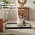 HQ4US 4LEGS Large Portable Dog Pee Pads Holder for Travel, Puppy Pad Holder Foldable Liner Base 44''x34'' Training Pad H