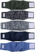 JoyDaog 5 Pack Washable Male Dog Diapers,Reusable Small Dog Belly Bands,M