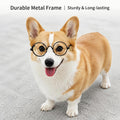Pet Round Sunglasses,Retro Metal Frame Fashion Glasses,Cute Photo Prop Eyewear for Small Medium Dogs and Cats,Party Holi