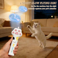Orebog Cat Fetch Toy Launcher,Flying Disc Launcher Toy Rechargeable with 10 Flying Discs,Flying Cat Toy Disc Launcher for Kitten Dog Playing Interactive Hunting Tracking Toys for Outdoor Indoor,White