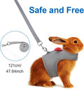 Rabbit Harness and Leash Set,Bunny Leash for Walking Escape Proof,Bunny Clothes with Cute Bow Mesh Breathable Adjustable