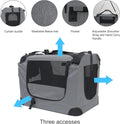 Prutapet Large Cat Carrier 24"x16.5"x16.5" Portable Dog Crate for Small Medium Dogs Collapsible Traveling Pet Crate with Collapsible Bowl