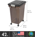 IRIS USA Dog Food Storage Container, Up to 42 lbs, Smoke, Made in USA