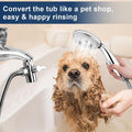 KLLEYNA Shower Head Hose Attachment for Sink/Tub Faucet - ON/OFF Jets Sprayer for Dog Wash/Bathtub Cleaning/Baby Bath/Hair Rinse, Tap Extender Water Nozzle for Bathroom Kitchen Utility Garden Basement