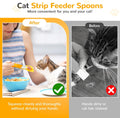 BAEJMJK 4pcs Cat Strip Feeder Sliding Pet Cat Treat Spoon Squeeze Lickable Treat Feeding Dispenser for Cats Liquid Snack