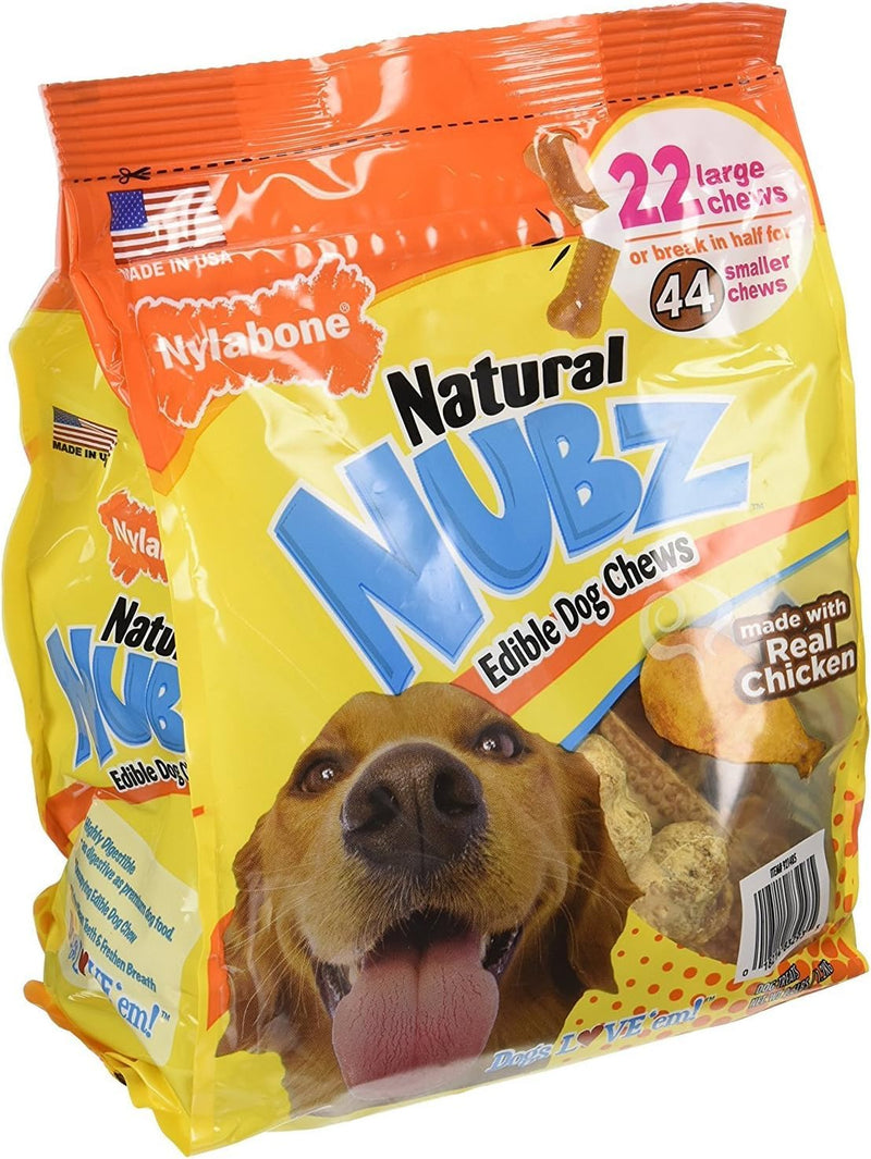 Natural Nubz Edible Dog Chews Value Pack of 66 Chews. Total (3 x 22 ct Bags)