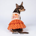 Fitwarm I Love Fall Dog Dress, Thanksgiving Outfit for Small Dogs Girl, Cute Pet Clothes, Orange, Beige
