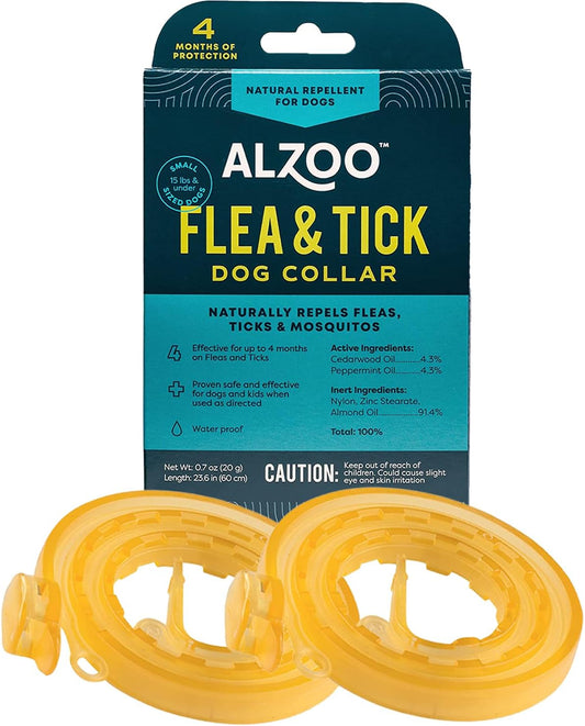 ALZOO Flea & Tick Collar for Dogs, Small 15 lb & Under