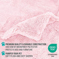 PetAmi Fluffy Waterproof Dog Blanket for Couch and Bed, Reversible Sherpa Pet Throw, Pee Proof Furniture Protector Sofa Cover, Washable Cat Blanket for Small Medium Dogs and Cats (Pink Blush, 24x32)