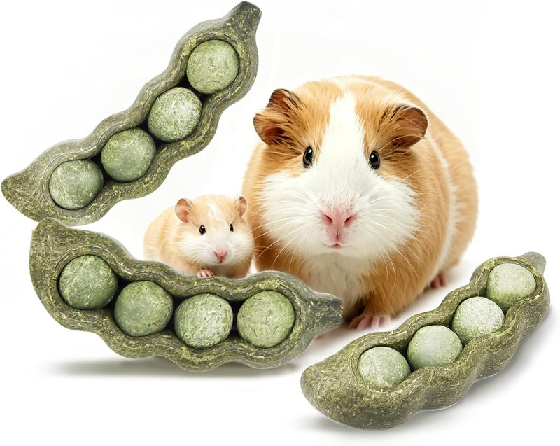 TEEWY Guinea Pig Toys, Prevent Teeth Overgrowth, Natural Vegetables and Timothy Grass, Hamster Chew Toys, Guinea Pig Che
