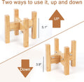Elevated Dog Bowl Stand Adjustable Dog Food Holder 7”H Small Bamboo