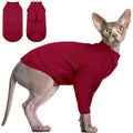 DENTRUN Sphynx Hairless Cats Shirt Pullover Kitten T-Shirts, Breathable Cat Wear Turtleneck Sweater Adorable Cat's Clothes Vest Pajamas Jumpsuit
