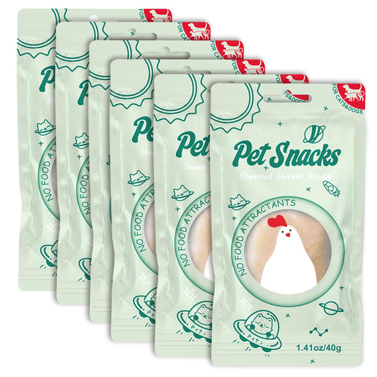 Sfasfnsd Raw Cat Wet Food Natural Chicken Treats for Picky Eaters &Dogs Grain-Free High Protein Topper Food Limited Ingredient Snacks (Pack of 6) 8.47OZ