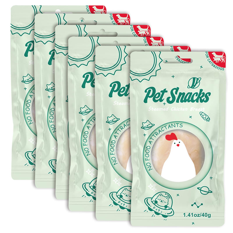 Sfasfnsd Raw Cat Wet Food Natural Chicken Treats for Picky Eaters &Dogs Grain-Free High Protein Topper Food Limited Ingredient Snacks (Pack of 6) 8.47OZ