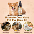 Pjordo Pet Fur Care Oil, 3.38 FL OZ Natural Oils with Collagen for Detangles, Reduces Shedding, Shiny & Silky Coat, Leave-in Conditioner for Dogs & Cats