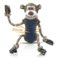BUYPOW Funny Plush Dog Chew Toys, Squeaky Dog Toys, Interactive Tug of War Puppy Toys, Stuffed Dog Toys for Small, Medium and Large Dogs - Monkey
