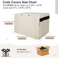 HiCaptain Dog Crate Cover 36.0" L x 23.0" W x 25.0" H with Breathable Mesh, Heavy Duty Kennel Cover, Dual Zippered Panels, Windproof Waterproof(Beige)
