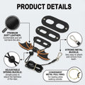 Bearded Dragon Carrier Sling & Bat Wing Leash Harness Set, Soft Flannel Reptile Travel Bag with 3 Size Chest Pads, Adjus