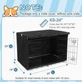 Deblue Small Dog Crate Cover Indoor, Double Door Durable Polyester Pet Kennel Cover for Small Wire Crate - (24 inches, Black)