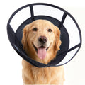 Soft Dog Cone, Stop Licking Deep Pet Recovery Collar After Surgery for Large Medium Dogs, Clear Plastic Breathable Elizabethan Head Neck Circle, Adjustable Comfortable Cones 25cm /10" Long (L Black)