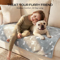 Luciphia 1 Pack 3 Blankets, Cute Dog Printed Fluffy Fleece Pet Blanket for Dogs Cats Washable, Warm Soft Throw Cover for Crate Couch, Gifts Puppy Essentials, Blue/Grey/Khaki, Small (23x16 inch)