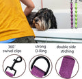 Dog Grooming Loops Extension Strap 2 PCS 6 D-Ring Dogs Grooming Table Arm Extender Straps Groom Restranit Noose Leash Quick Release Loop for Pets Salon (Purple & Green)
