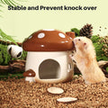 BUCATSTATE Hamster Hideout Ceramic, Mushroom Shape Hamster House and Habitats Cool Bed Ideal for All Season Dwarf Hamste